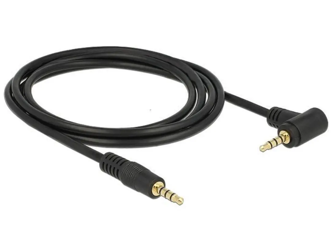 Delock 3,5mm Jack 4-polig Audio/Video Kabel AWG24 - 2m - Zwart