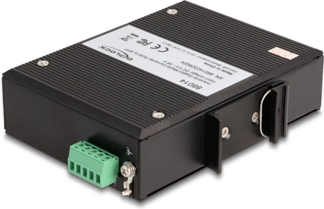 Delock 88014 Industriële Gigabit Media Converter RJ45 naar SFP - Zwart