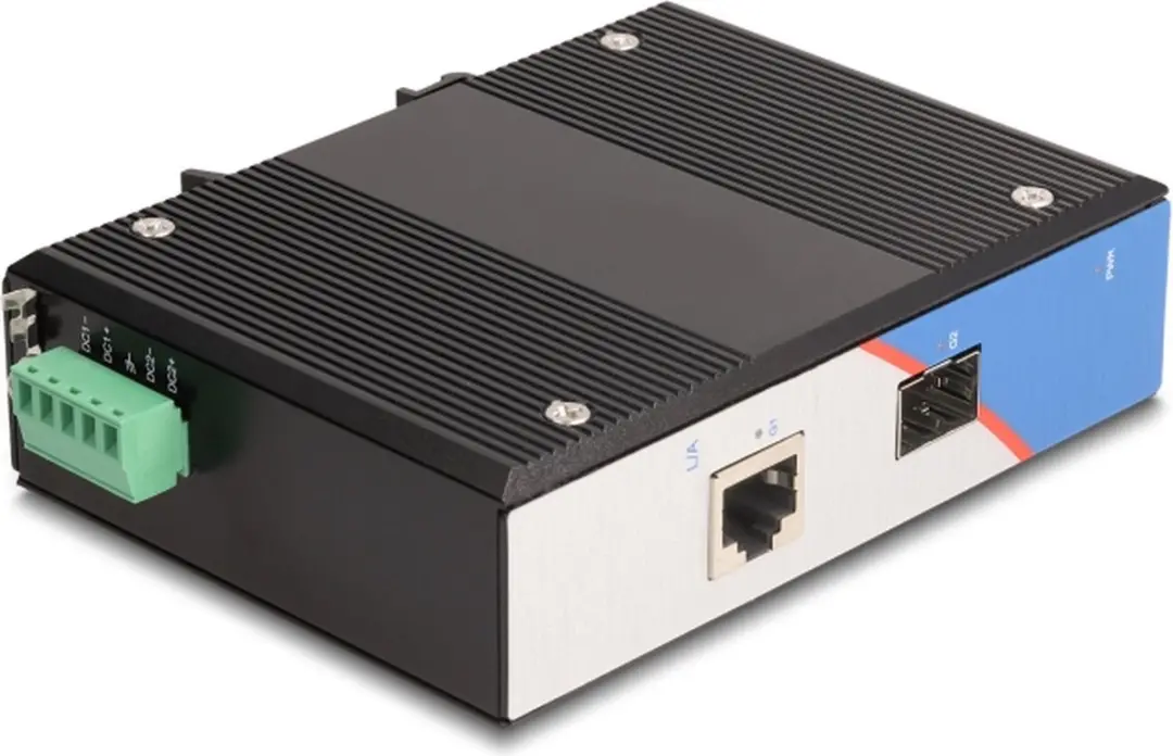 Delock 88014 Industriële Gigabit Media Converter RJ45 naar SFP - Zwart