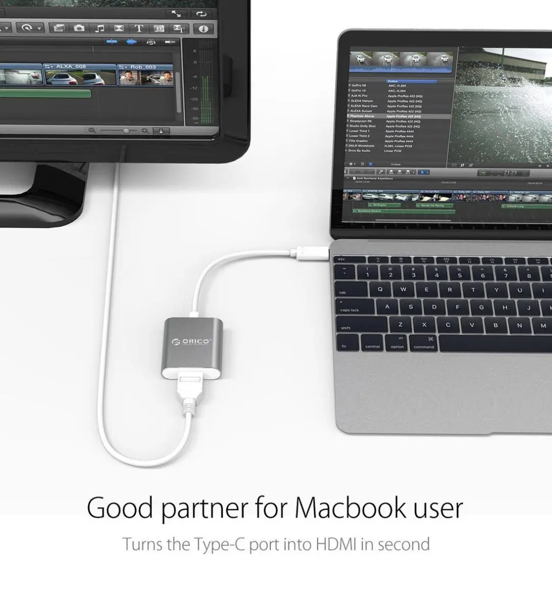 ORICO ORI-RCH-SG-PRO USB-C naar 4K HDMI Adapter - Grijs