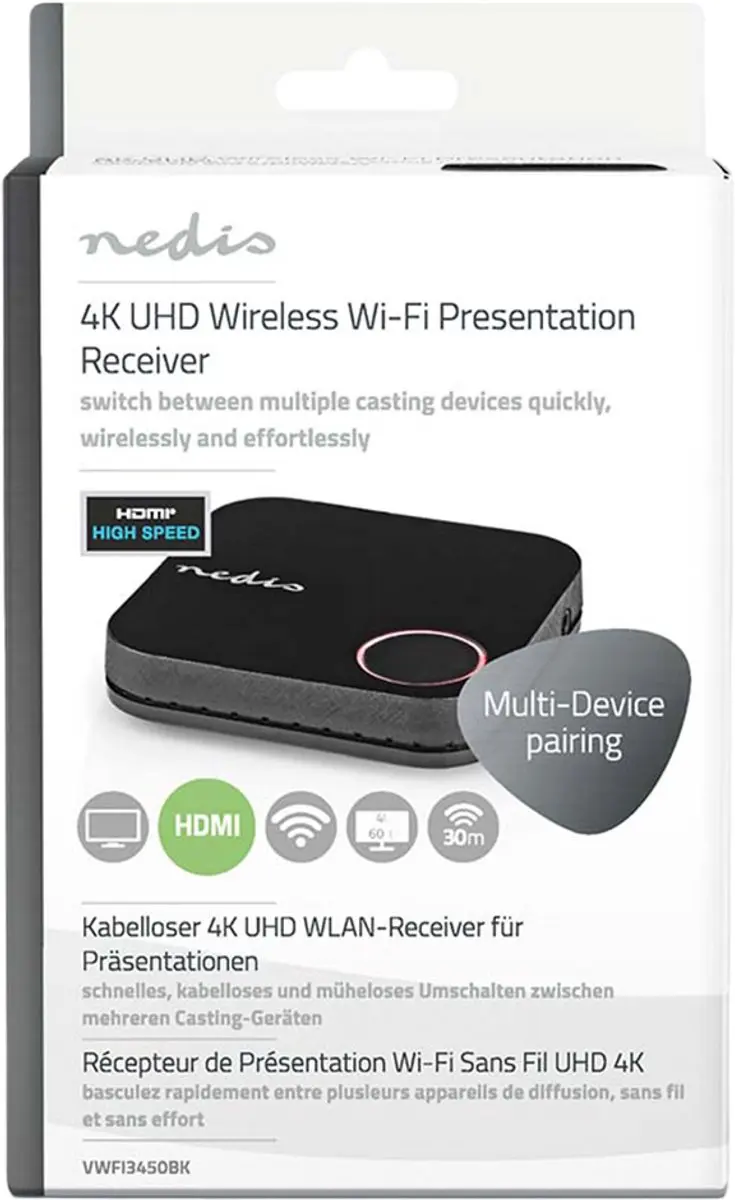 Nedis VWFI3450BK Draadloze HDMI Ontvanger 4K@60Hz - Zwart