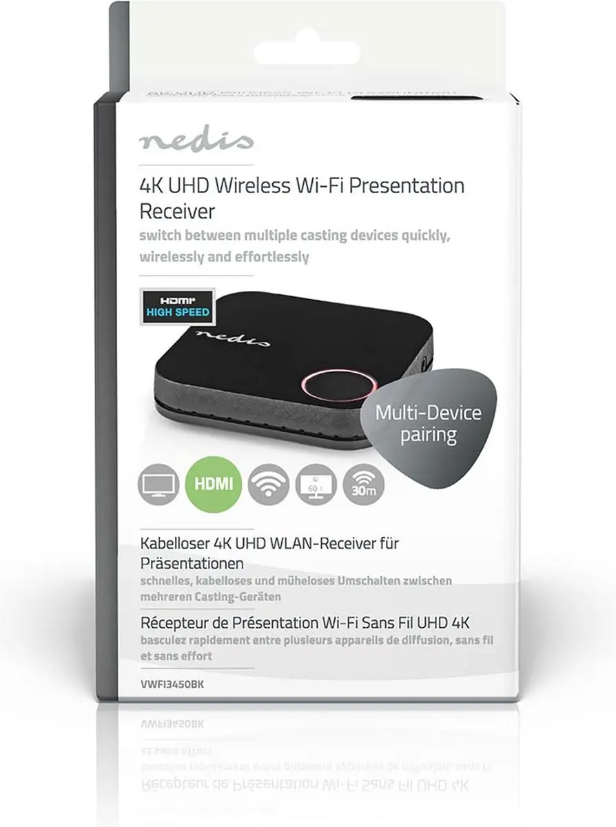 Nedis VWFI3450BK Draadloze HDMI Ontvanger 4K@60Hz - Zwart