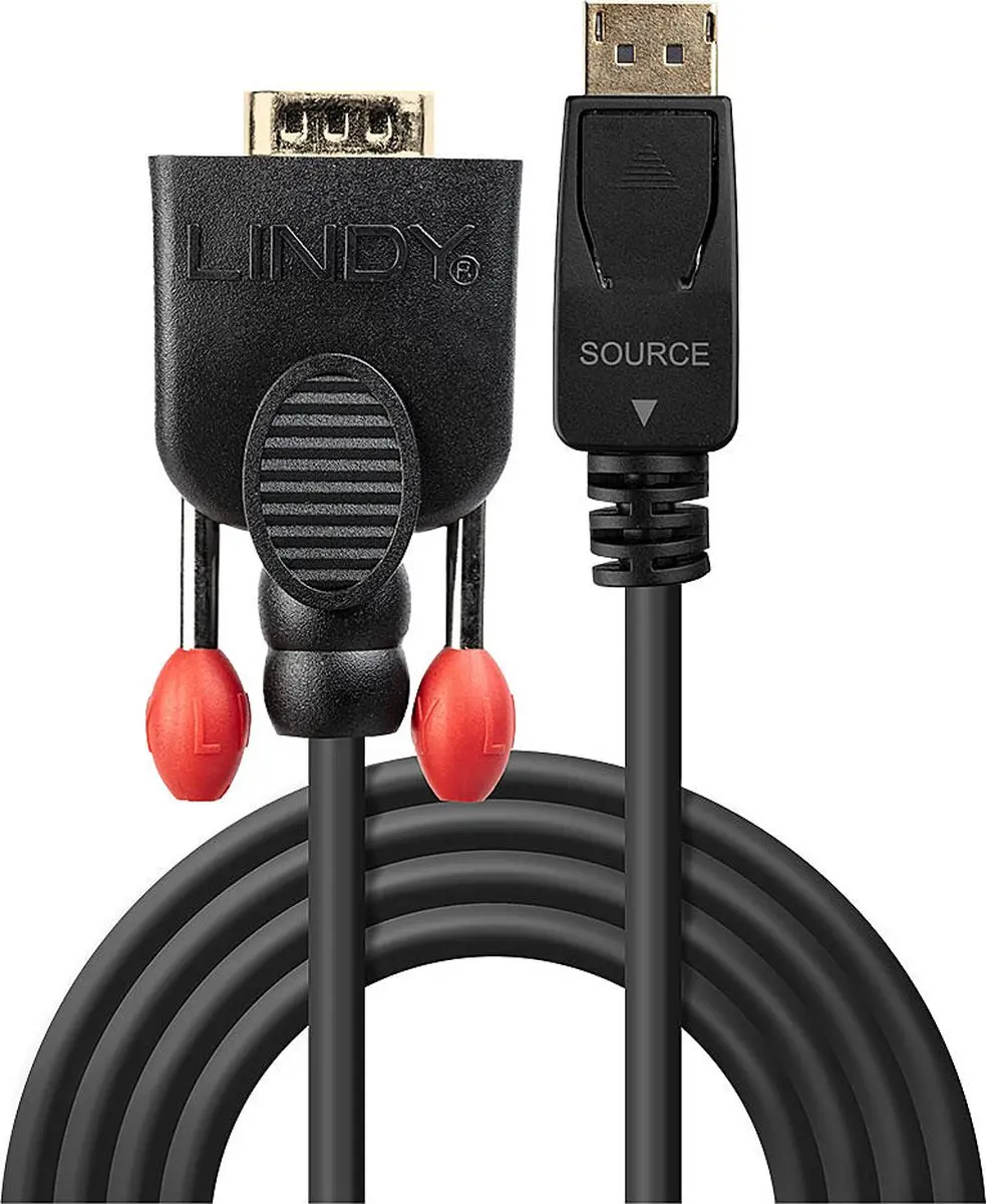 Lindy 41941 DisplayPort-VGA Kabel 1m - Zwart