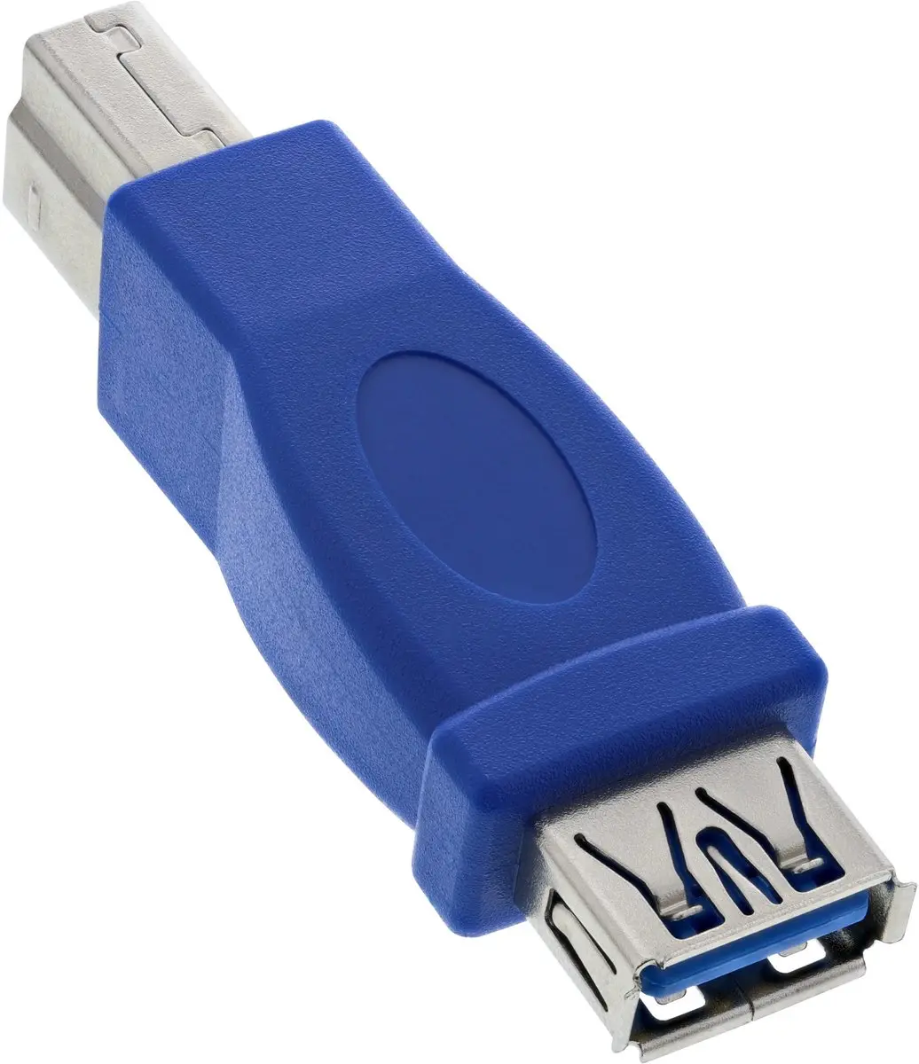 USB-B (m) - USB-A (v) adapter - USB3.0 / blauw