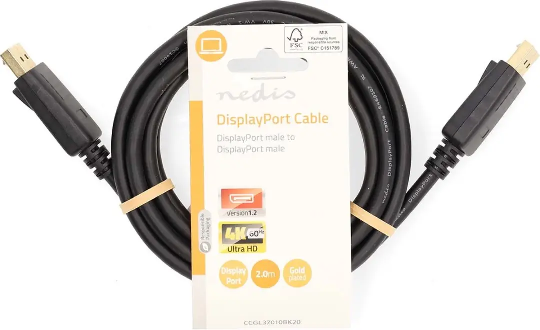 Nedis DisplayPort-Kabel CCGL37010BK20 - 4K@60Hz - 2m - Zwart