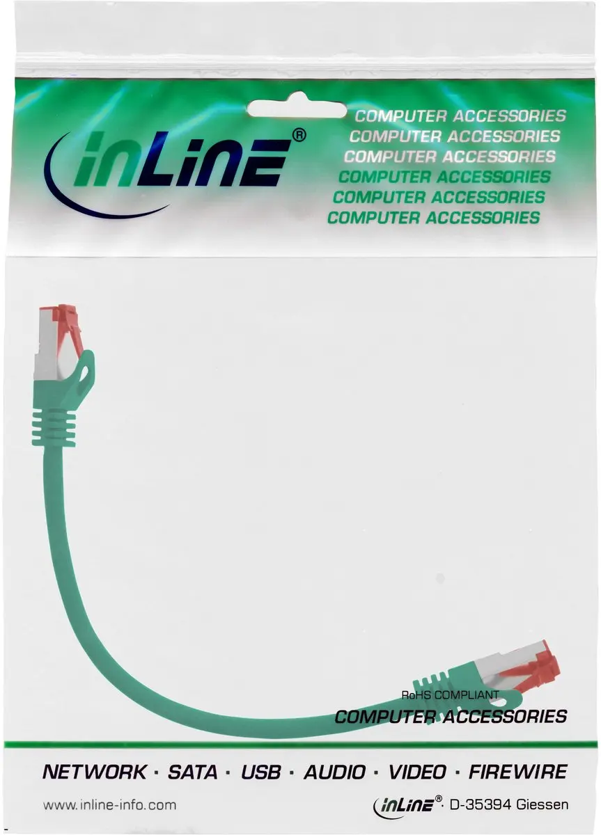 InLine Patchkabel S/FTP Cat.6 0,25m - Groen