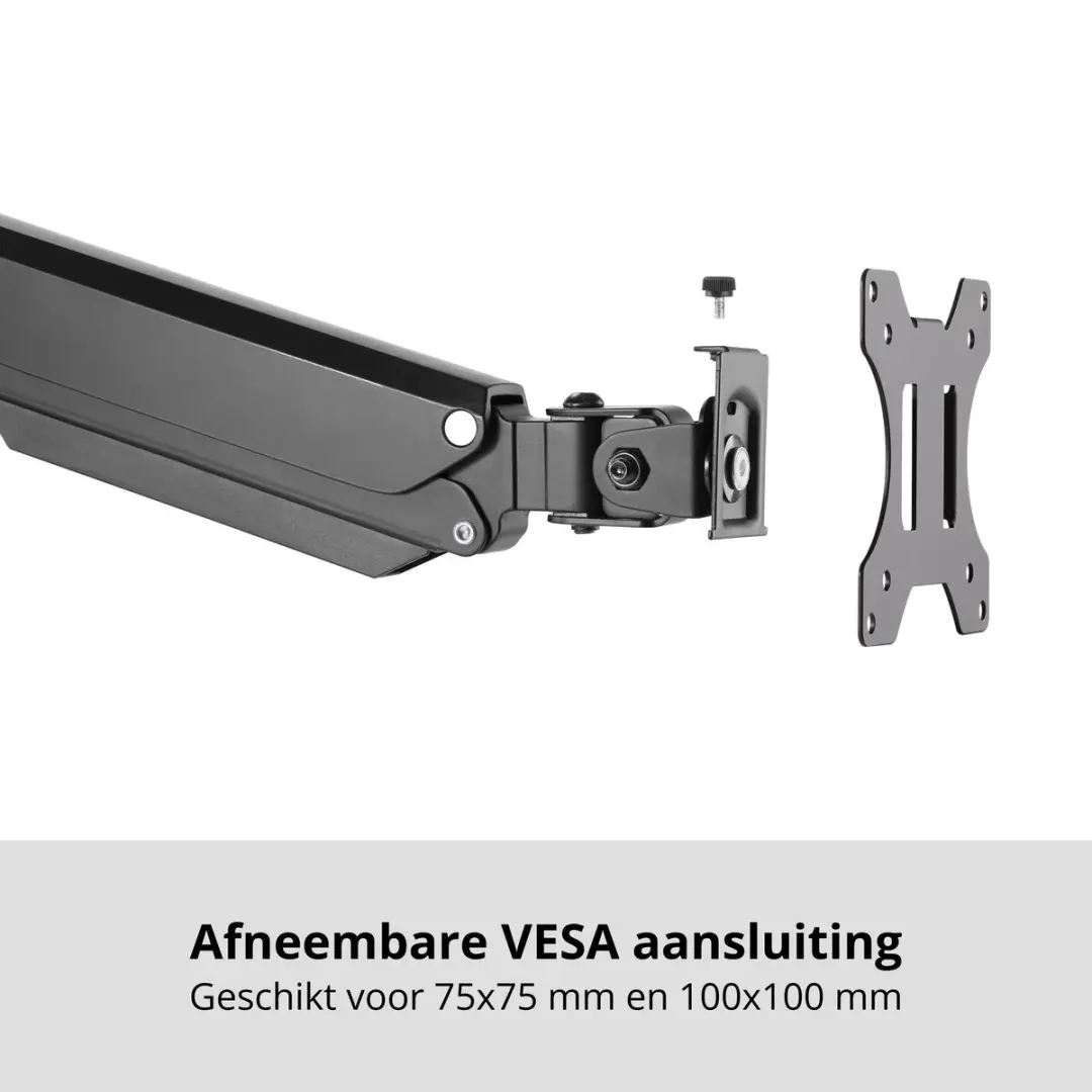 Deltaco ARM-0351 Monitorarm - 2x Schermen 17-27" - Max 16kg - Zwart