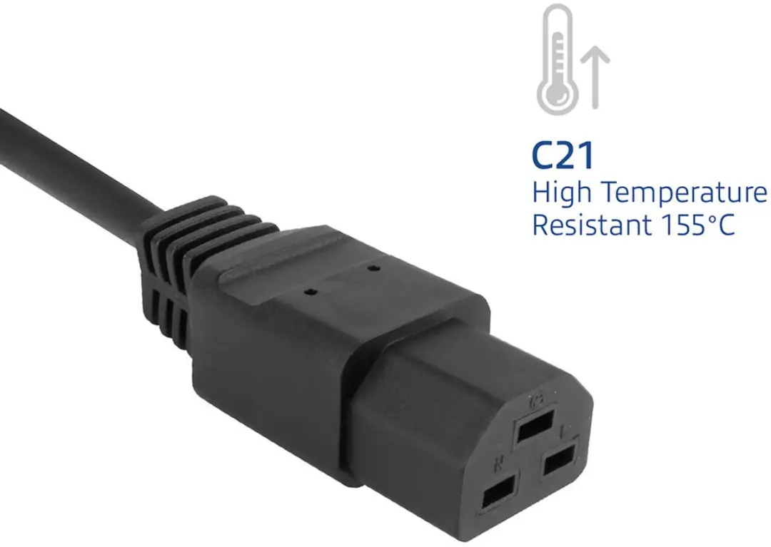 ACT AK5372 Netsnoer C14-C21 IEC60320 - 2m - Zwart