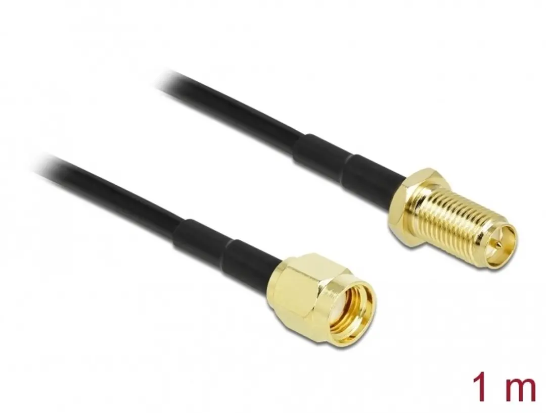 Delock Antennekabel RP-SMA Stekker naar RP-SMA Jack 1m