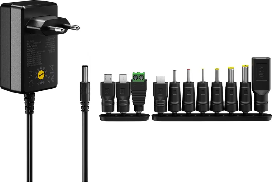 Goobay Universele Voedingsadapter 64568 - 12W - 11 Pluggen - Zwart