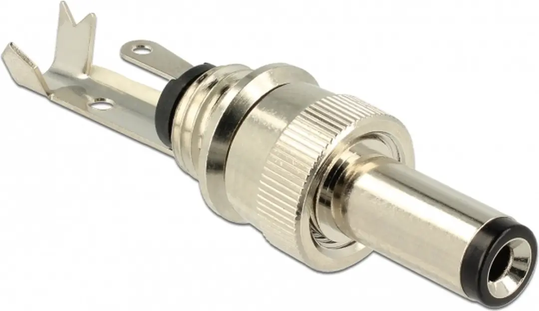 Delock DC 5.5x2.1mm Mannelijk Soldeerconnector - Zwart