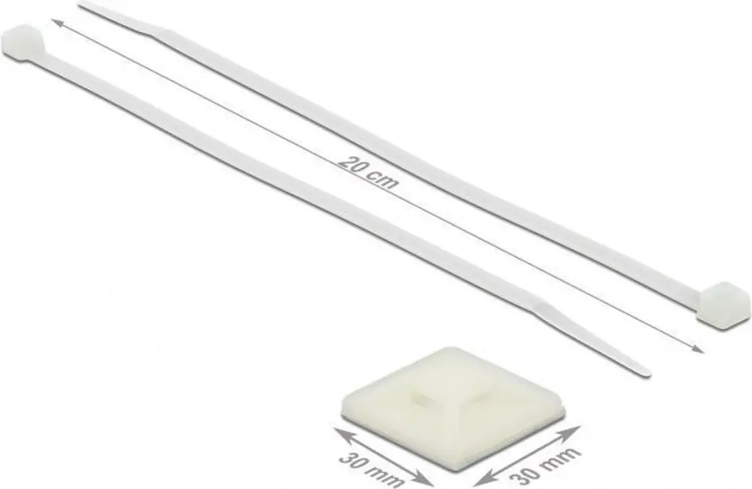 Delock Tie-wraps 200x4,8mm - 20 Stuks - Transparant