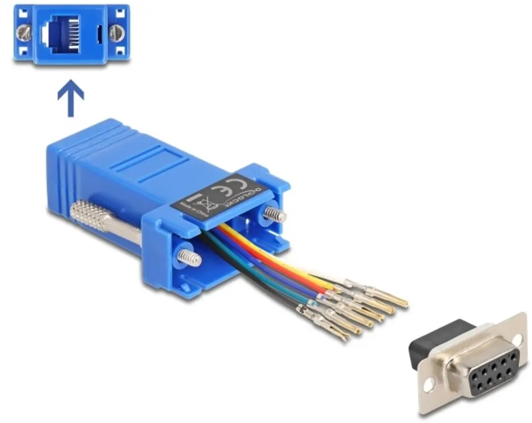 Delock D-Sub 9 pin female to RJ12 female Assembly Kit blue