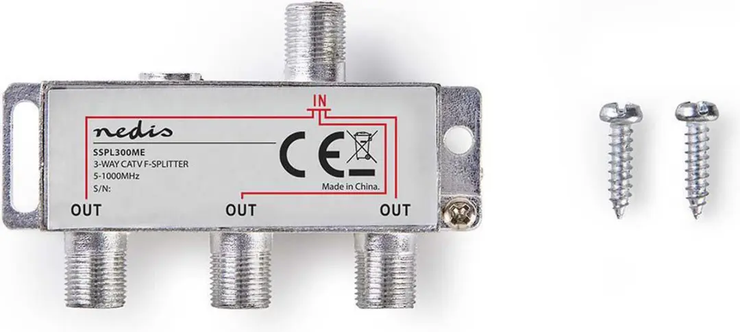 Nedis CATV-Splitter SSPL300ME - 3 Outputs 75 Ohm - Zilver