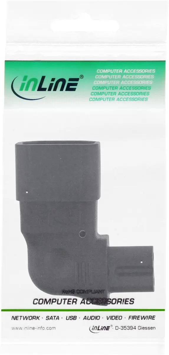 InLine C7 C14 Stroomadapter - Zwart
