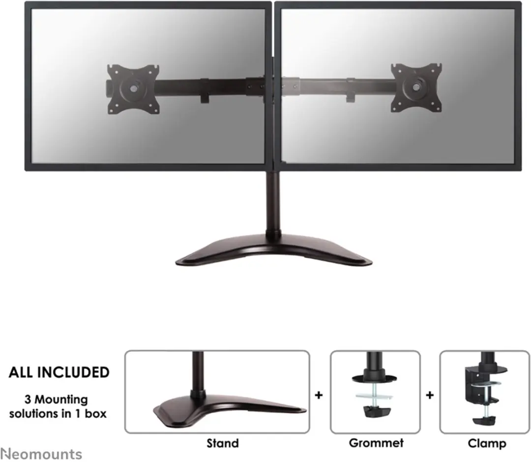 Neomounts NM-D335DBLACK Monitorstandaard 2x 10-27"