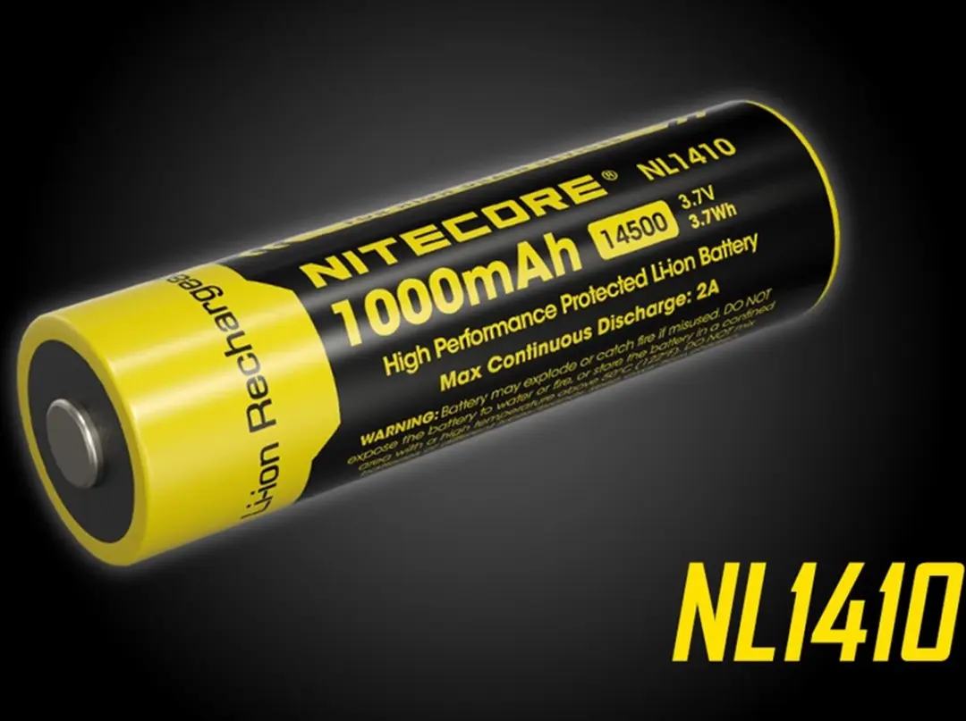 Nitecore NL1410 14500 Li-ion Accu 1000mAh - Geel/Zwart