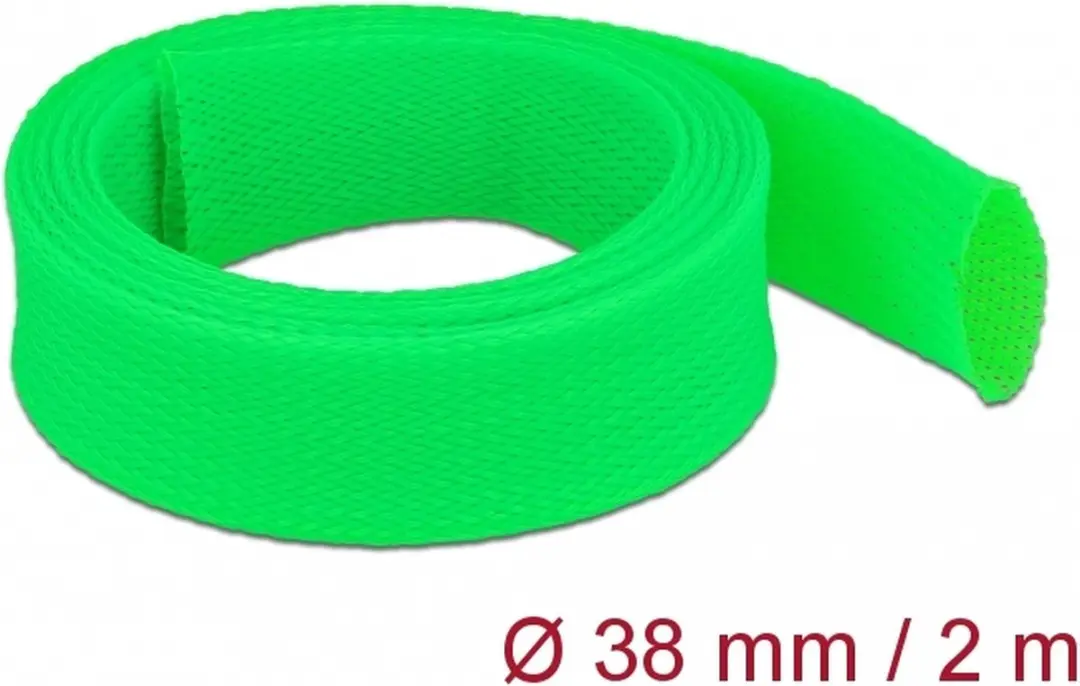 Delock Polyester Kabelsleeve 38mm - Groen - 2m
