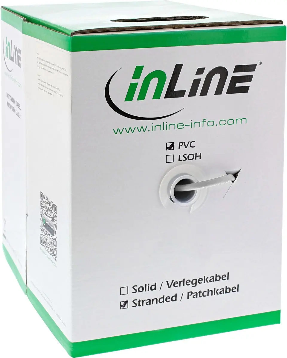 InLine Patchkabel Cat.5e SF/UTP AWG26 100m - Wit