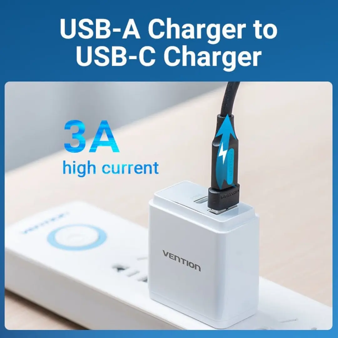 Vention USB 2.0 A naar C Adapter - Zwart
