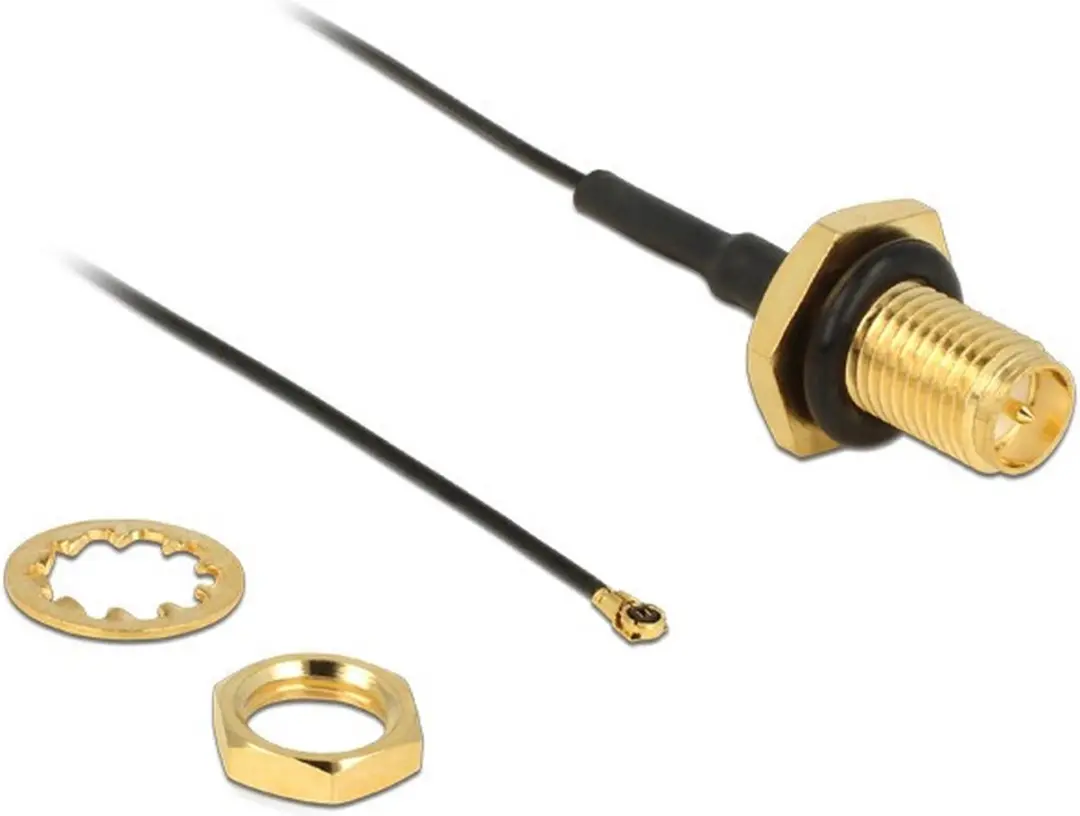 Delock MHF 4 (v) - RP-SMA (v) Kabel 0,20m - Micro Coax 0,81mm