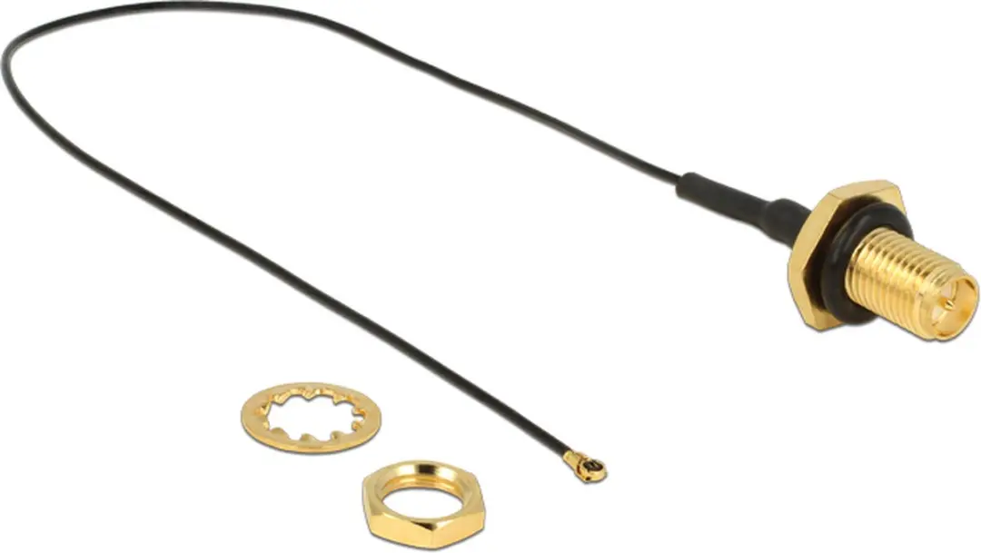 Delock MHF 4 (v) - RP-SMA (v) Kabel 0,20m - Micro Coax 0,81mm