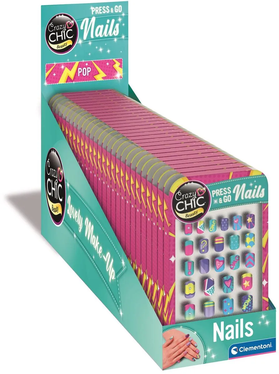 Clementoni Cazy Chic Press & Go Nails Kunstnagels Pop - vanaf 6 jaar