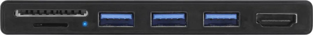 InLine MultiHub Surface Pro 4/5/6 - USB-A 3.2 x3 HDMI 4K Kaartlezer - Zwart