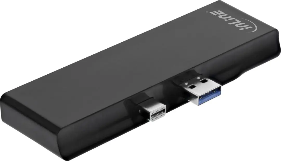 InLine MultiHub Surface Pro 4/5/6 - USB-A 3.2 x3 HDMI 4K Kaartlezer - Zwart