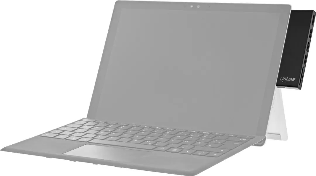 InLine MultiHub Surface Pro 4/5/6 - USB-A 3.2 x3 HDMI 4K Kaartlezer - Zwart