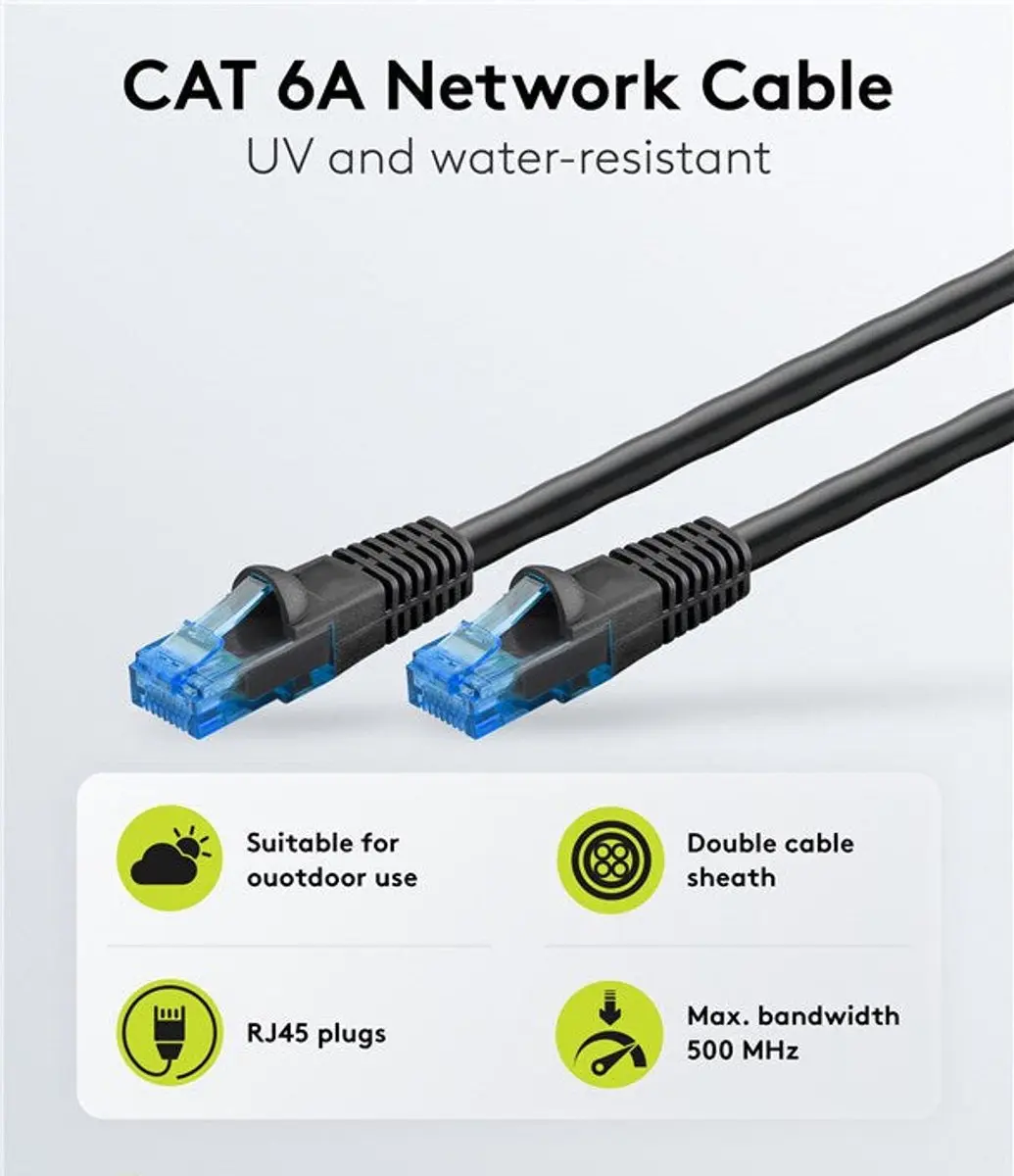 Goobay U/UTP CAT6 Outdoor Netwerkkabel 30m - Zwart