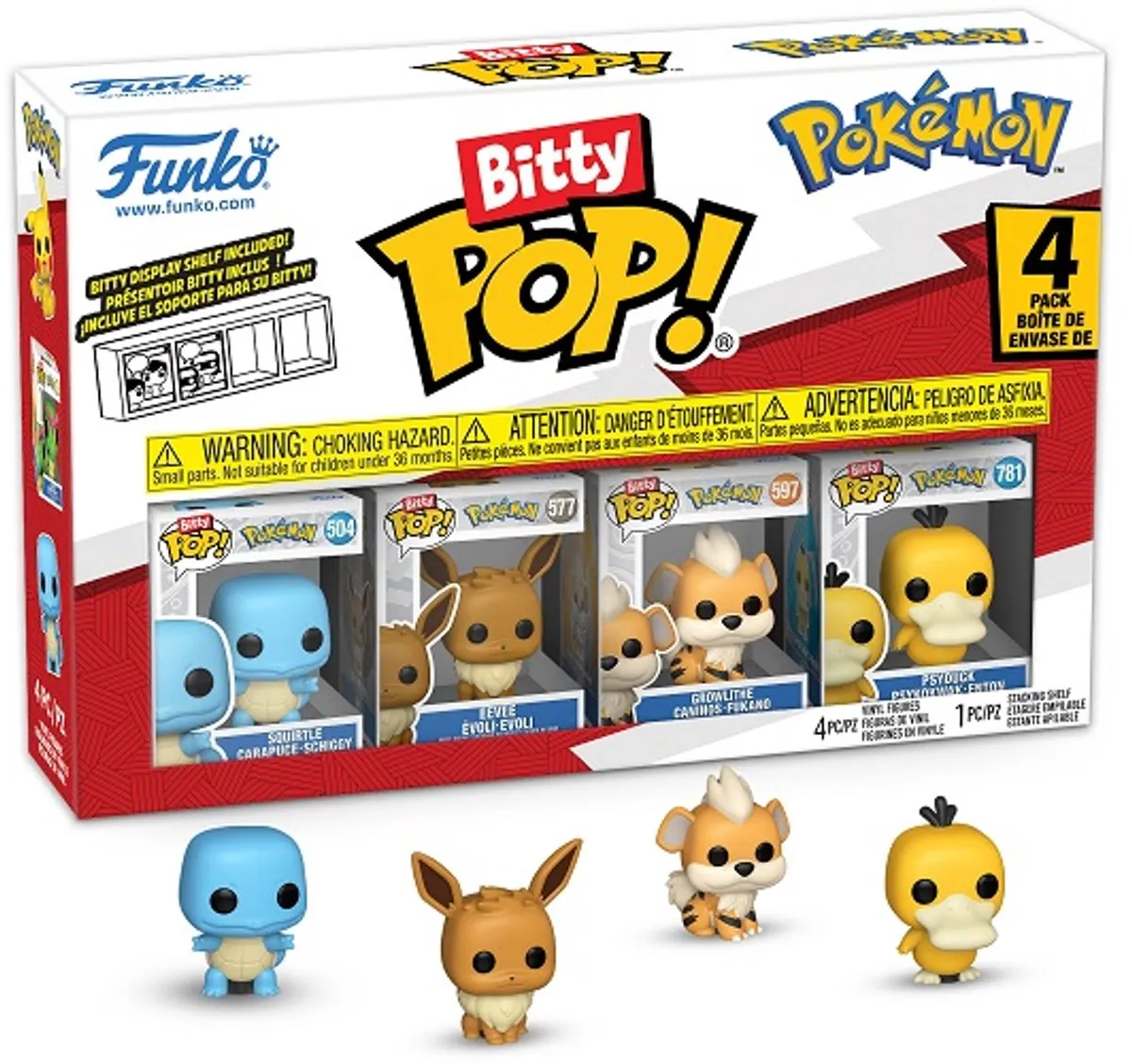 Funko Bitty Pop Pokémon 4 Pack Squirtle - 2.5cm - Veelkleurig