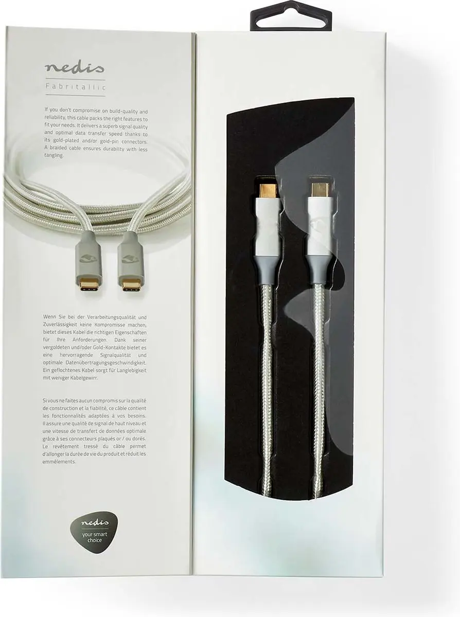 Nedis USB-C Kabel 100W 2m - Verguld - 4K@60Hz