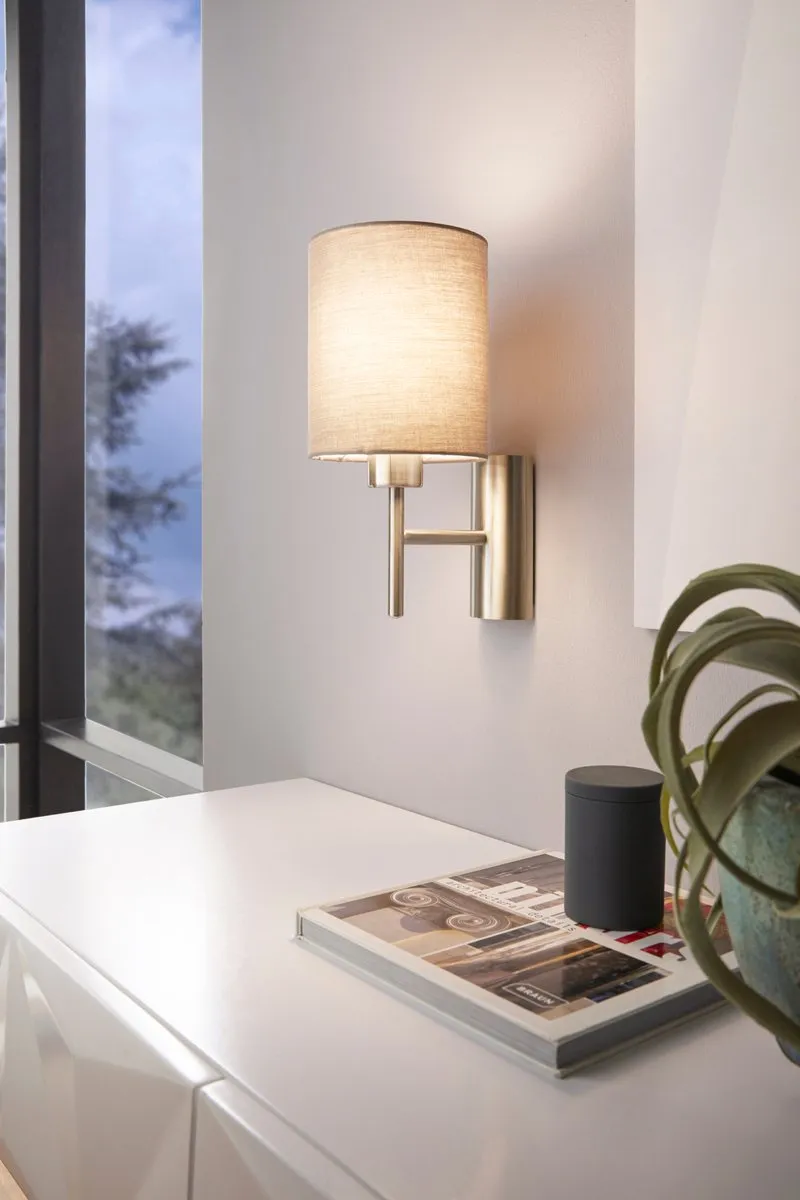 Eglo Pasteri Wandlamp 1 Licht - Nikkel-Mat Taupe - afbeelding 6 van 6