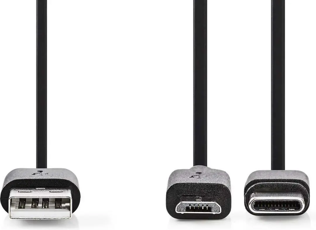 Nedis 2-in-1-Kabel USB 2.0 USB-A/USB Micro-B/USB-C 1m