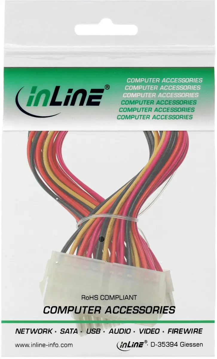 InLine ATX 24-pins Voeding Verlengkabel 0,20m