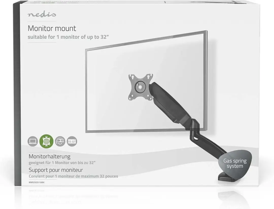 Nedis MMSISGS110BK Monitorbeugel 15-32" - 75x75/100x100mm - Zwart