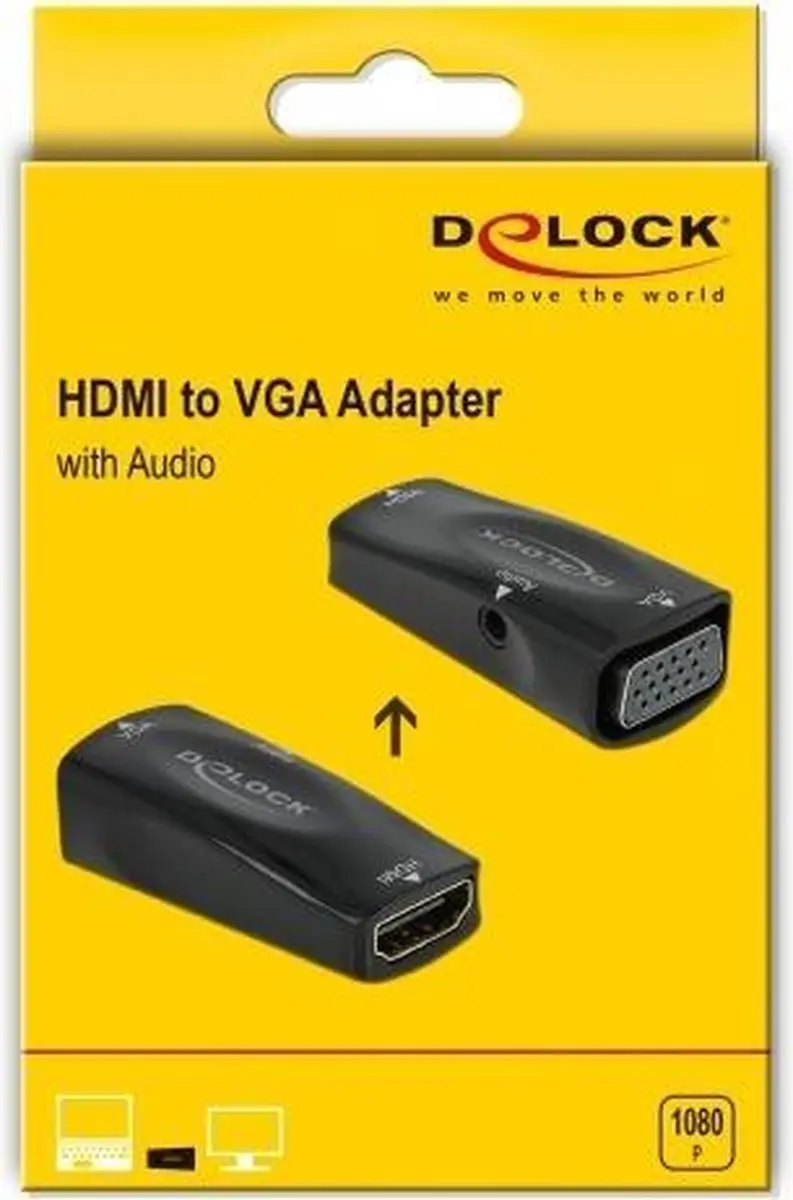 Delock HDMI naar VGA Adapter 1080p - Zwart