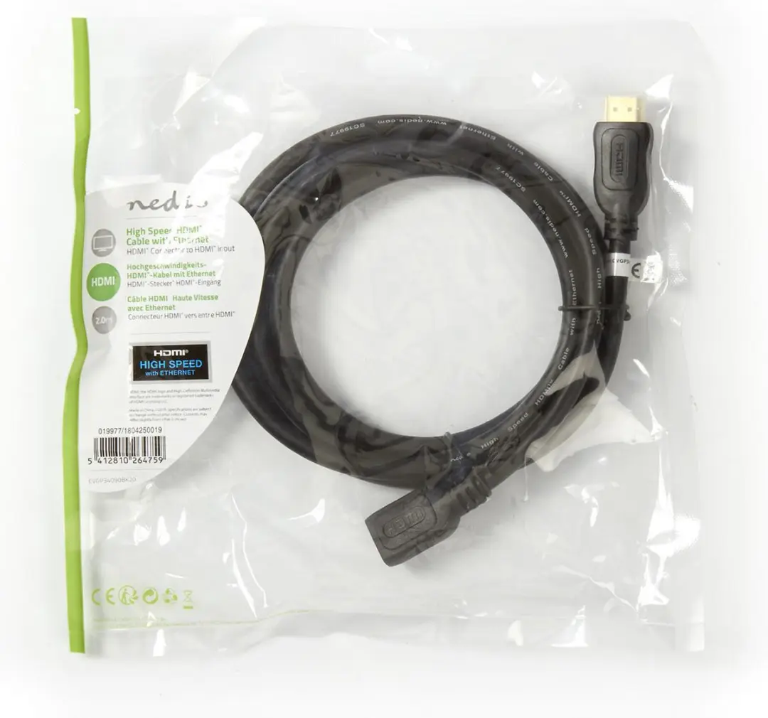 Nedis HDMI-Kabel CVGP34090BK20 4K 10.2Gbps 2m - Zwart