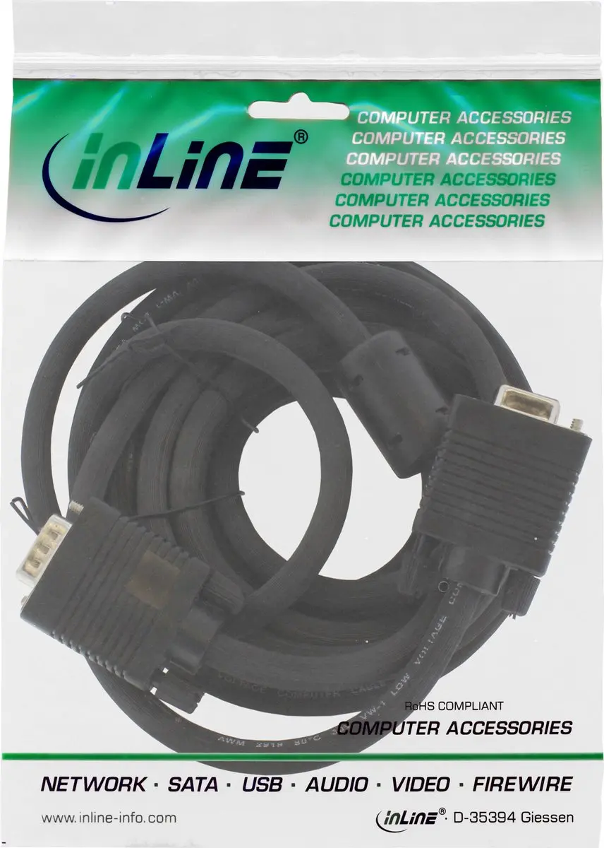 InLine VGA Kabel D-Sub naar D-Sub 0.5m - Zwart