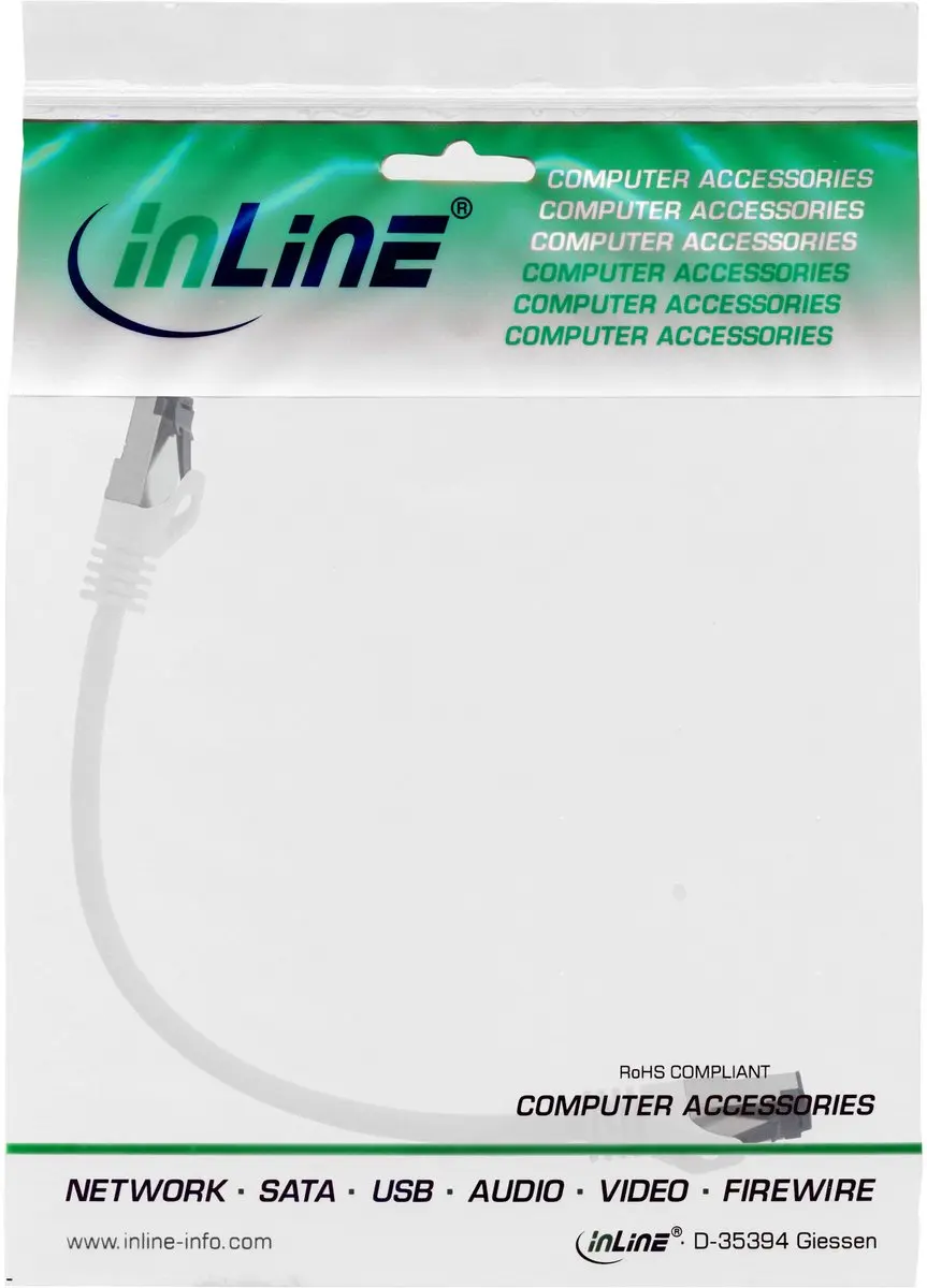 InLine S/FTP CAT8.1 Netwerkkabel 40Gbit - 0,25m - Wit