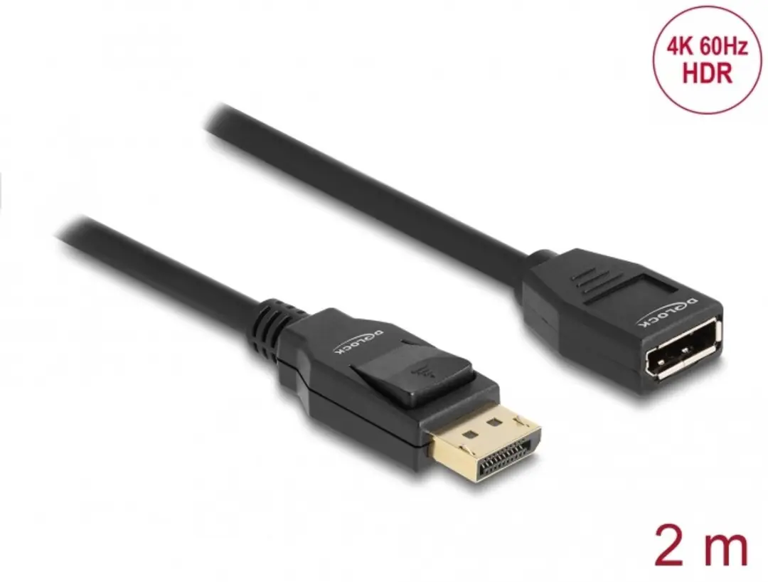 Delock DisplayPort 1.2 Kabel 4K 60Hz 2m