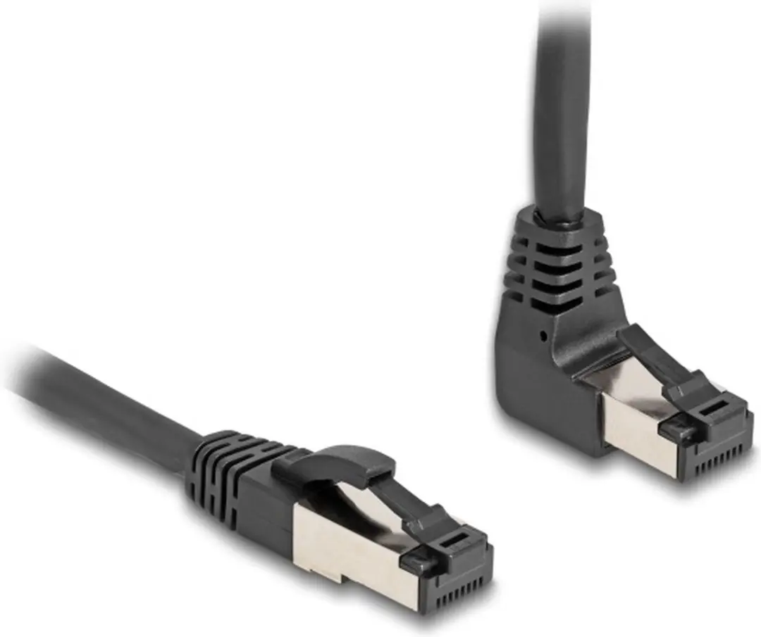 Delock Cat.8.1 S/FTP RJ45 Kabel 90° - 0.5m - Zwart