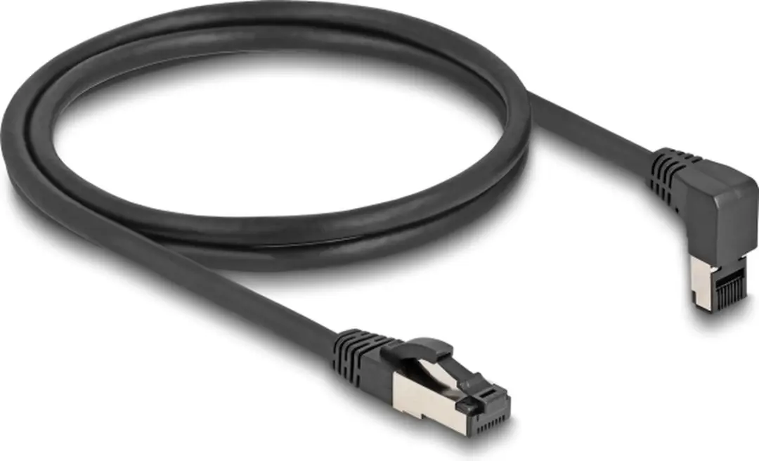 Delock Cat.8.1 S/FTP RJ45 Kabel 90° - 0.5m - Zwart
