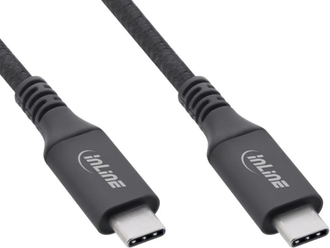 InLine USB4-kabel USB-C male/male 8K60Hz 0,5m - Zwart