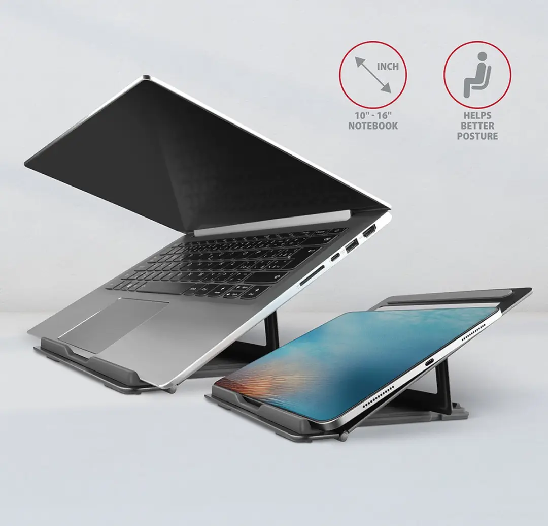 Axagon STND-L ALU Laptopstandaard 10-16 Inch - 4 Posities - Grijs - afbeelding 6 van 6