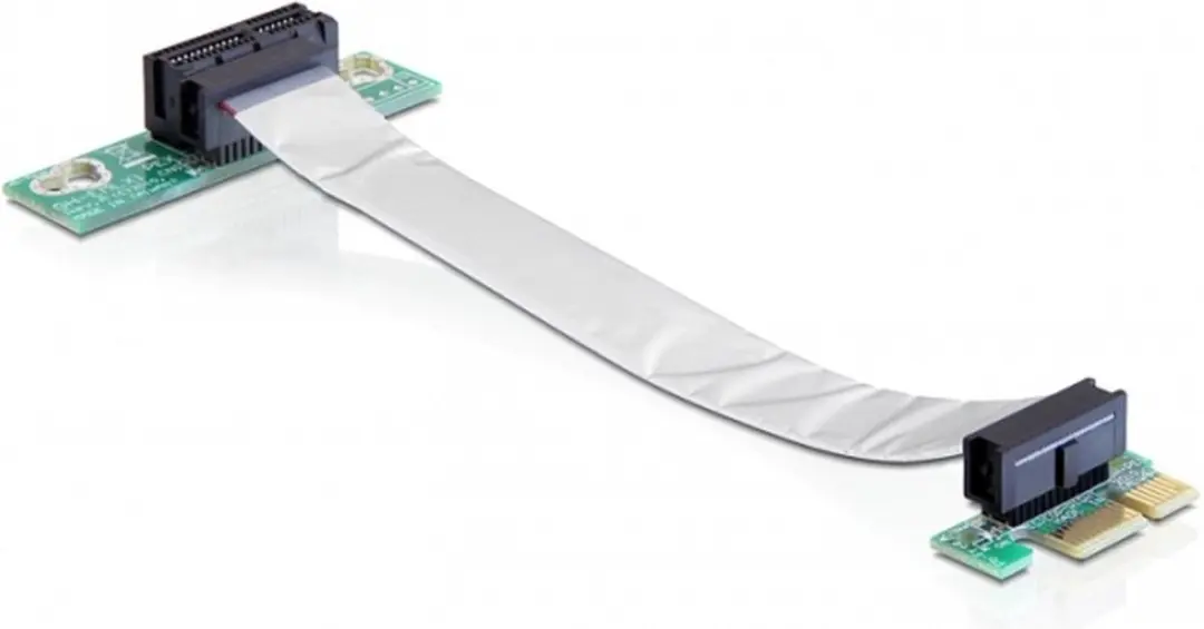 Delock PCIe Riserkaart x1 naar x1 - 13cm - Zwart