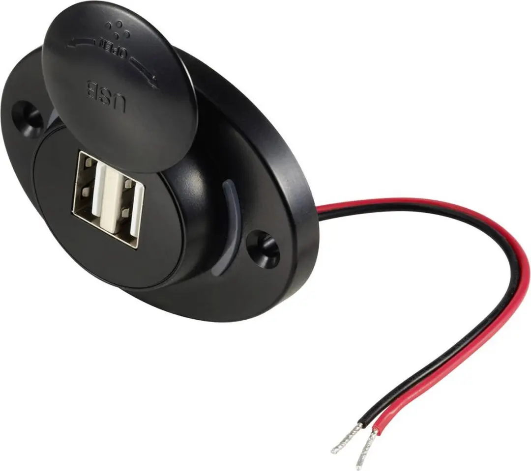 Tru Components TC-12114148 Dual USB-A Inbouwbus - Zwart