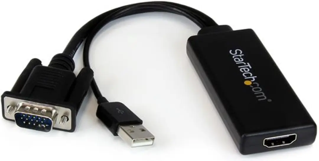 Startech VGA2HDU VGA-naar-HDMI-adapter - USB-audio/voeding - Zwart