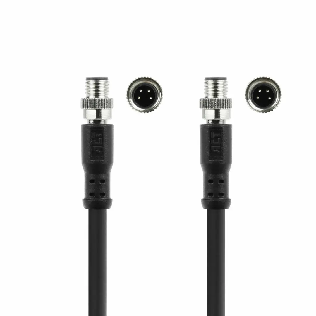 ACT Industrial 5m Sensor Kabel M8A 4-polig M-M - Ultraflex TPE - Zwart